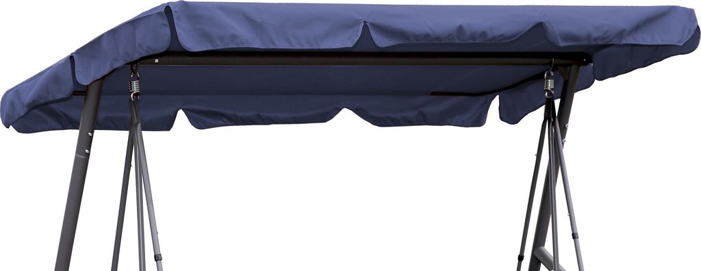 Hollywoodschaukel Dachbezug 200 x 145 cm Blau Wasserdicht | Universal Ersatzdach Gartenschaukel 3 Sitzer | UV 50 Schaukel Dach Ersatz Bezug