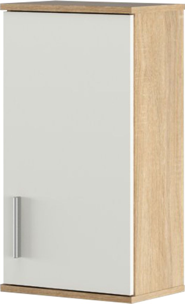 Kondela Badezimmer-Wandschrank Lessy New 4 – Weiß / Sonoma-Eiche