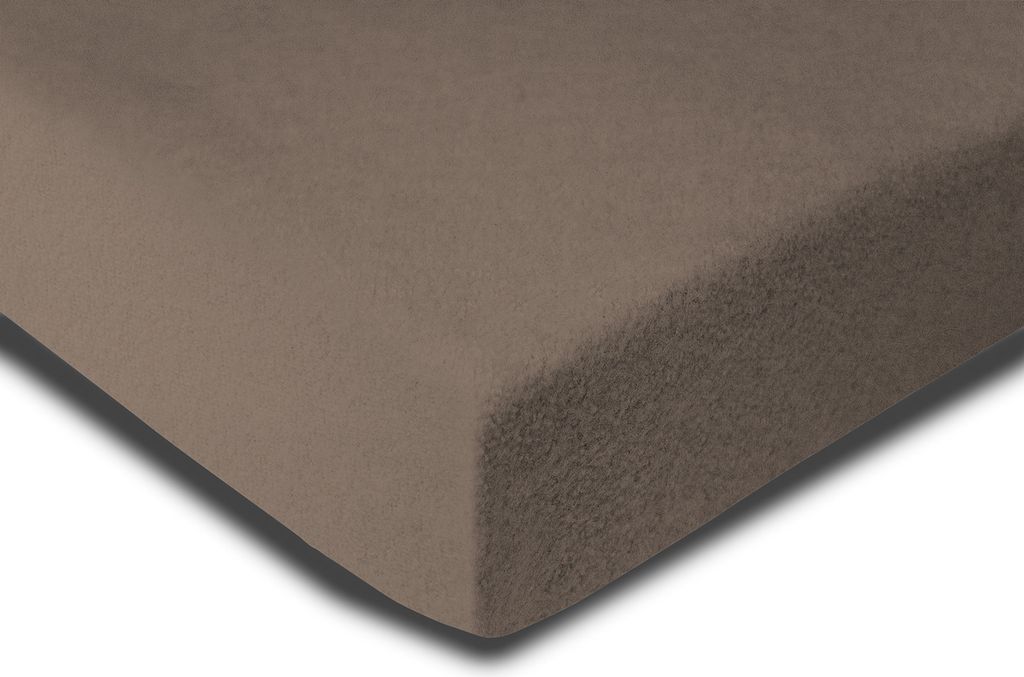 Winter Spannbettlaken 140x200 cm - 160x200 cm taupe Flausch Warm Fleece
