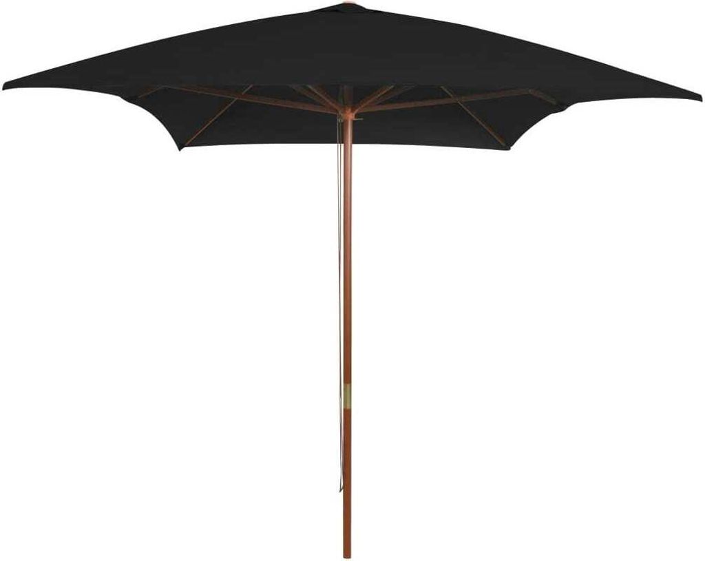 Sonnenschirm mit Holzmast Schwarz 200x300 cm , Markisen Design 2024