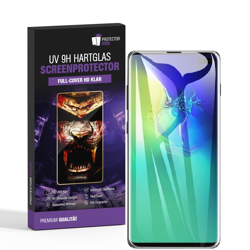 4x UV-Liquid 9H Panzerglas für Samsung Galaxy S10 Plus 3D KLAR echtes Tempered Panzerhartglas Schutzglas Displayschutz Panzerfolie Schutzfolie Scr...