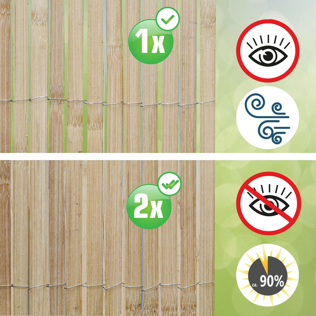600x120 Bambus Sichtschutz Zaun Balkon Sonnenschutz