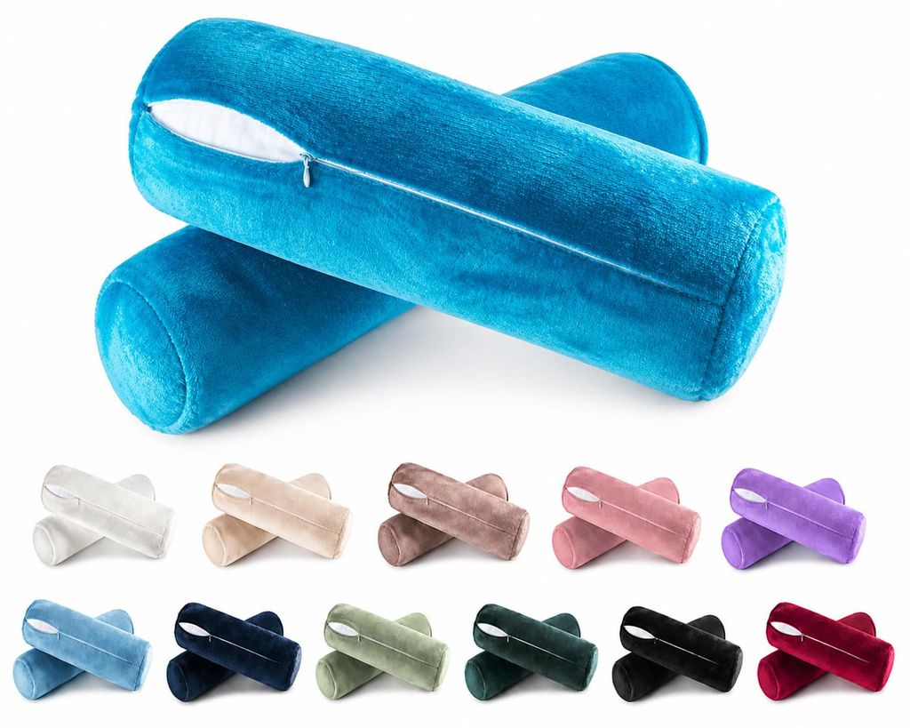 Nackenrollen Bezug 2er Set 15x40 cm – Nackenmassagekissen Produktbild  KI-generiertes Bild
