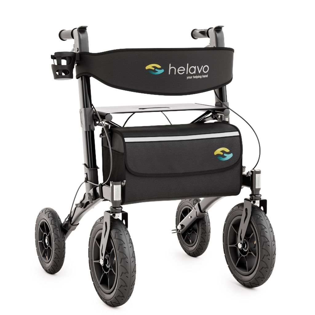 Helavo Outdoor Rollator mit Luftbereifung – Faltbarer Produktbild 
