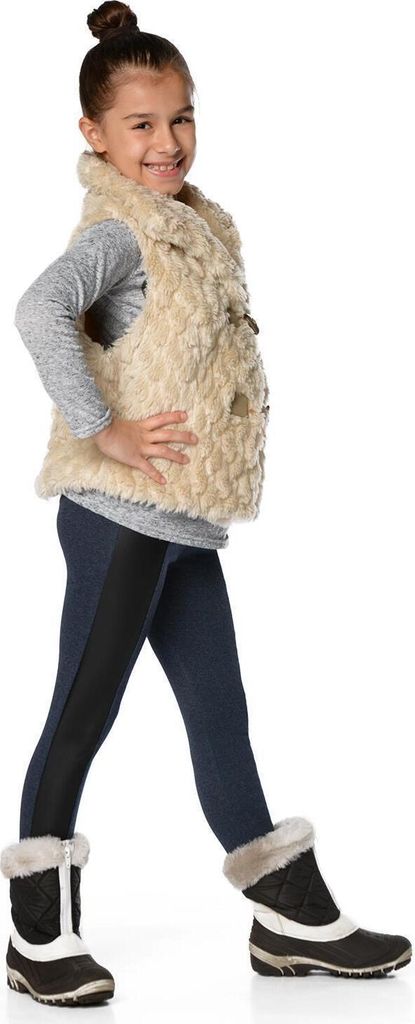 Kinder Thermo-Leggings Kinder Mädchen ; Jeansblau/92