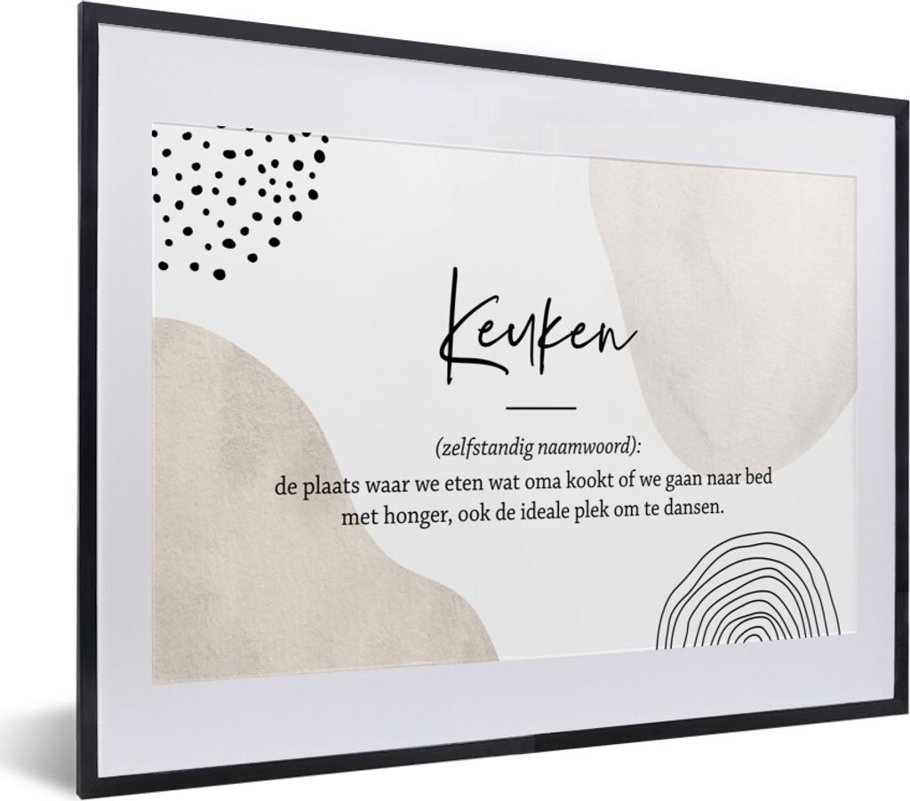 MuchoWow Gerahmtes Poster küche - vater - sprichwörter - küchen-definition - zitate - Wörterbuch 40x30 cm - Poster mit Schwarzem Bilderrahmen...