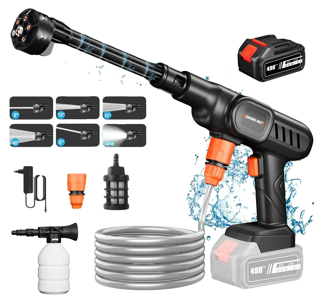 Nettoyez partout sans robinet avec ce pistolet haute pression sans fil 20Ah