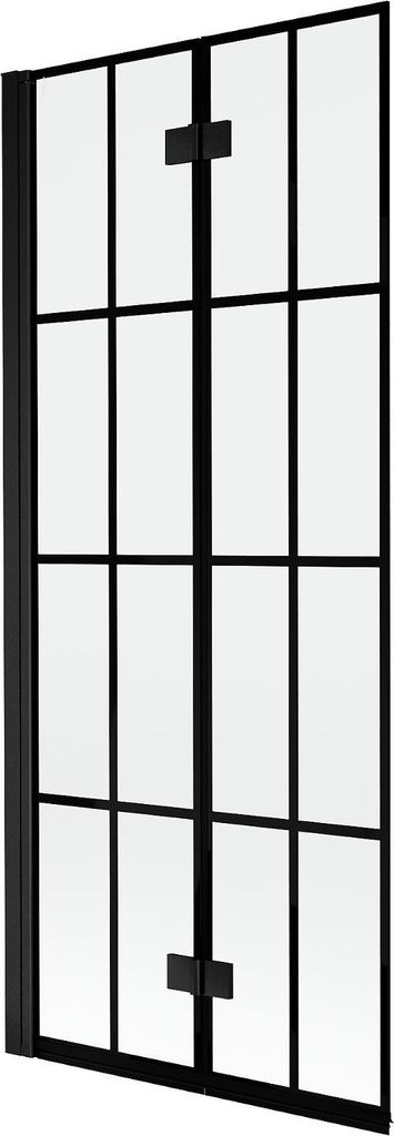 Mexen Mist Duschabtrennung 2-flügelig links 80 x 150 cm, schwarzes Gitter, schwarz - 8A9-080-002-70-77-L