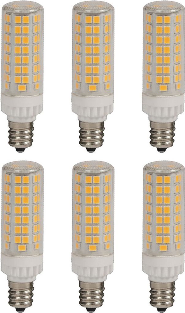 6 x LED Leuchtmittel Röhrenform T19 7W E14 klar 820lm Produktbild 