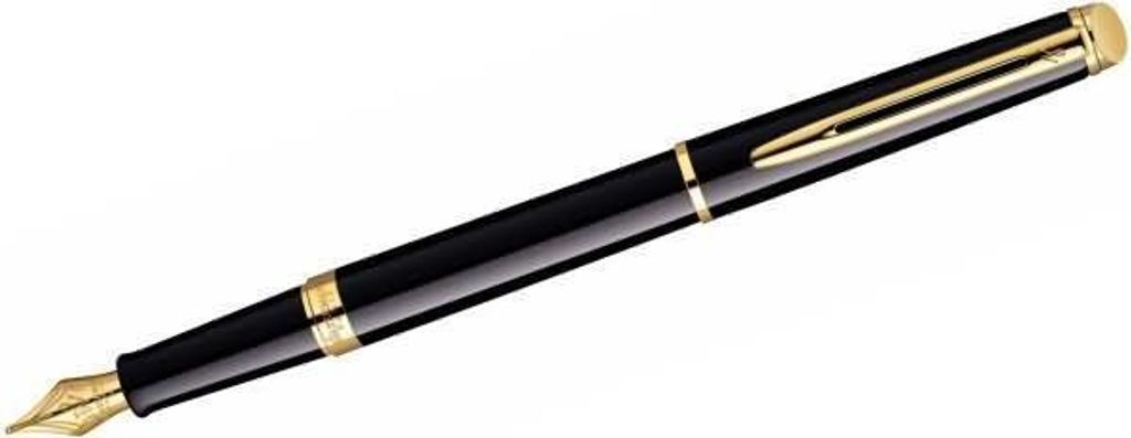 WATERMAN Füllfederhalter Hemisphere Lack Schwarz F Blau Geschenkbox
