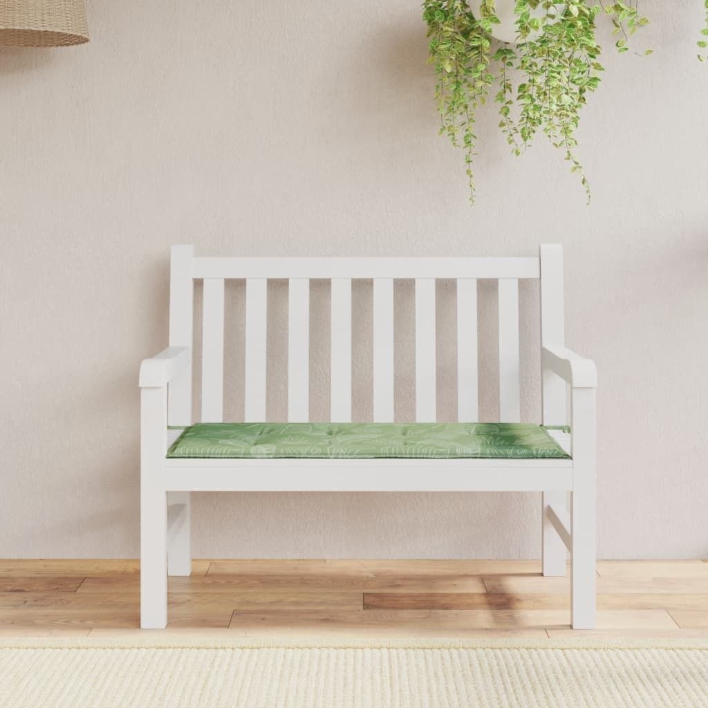 The Living Store Gartenbank-Auflage Blattmuster 120x50x3 cm Oxford-Gewebe
