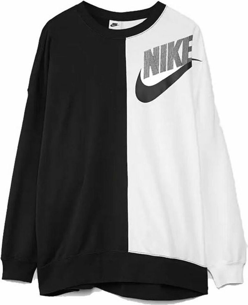 Damen Sweater ohne Kapuze Nike Sportswear Weiß Schwarz - M