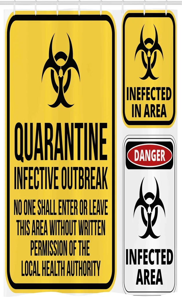 Regalo Originale: Tenda Doccia Zombie ABAKUHAUS 120x180 cm Giallo