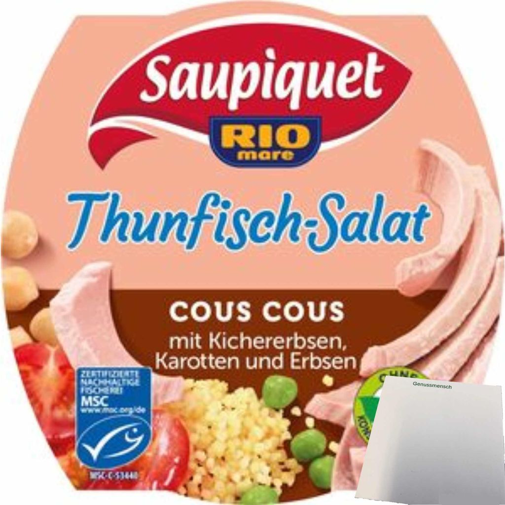 Saupiquet Thunfisch Salat Cous Cous (160g Dose) + usy Block