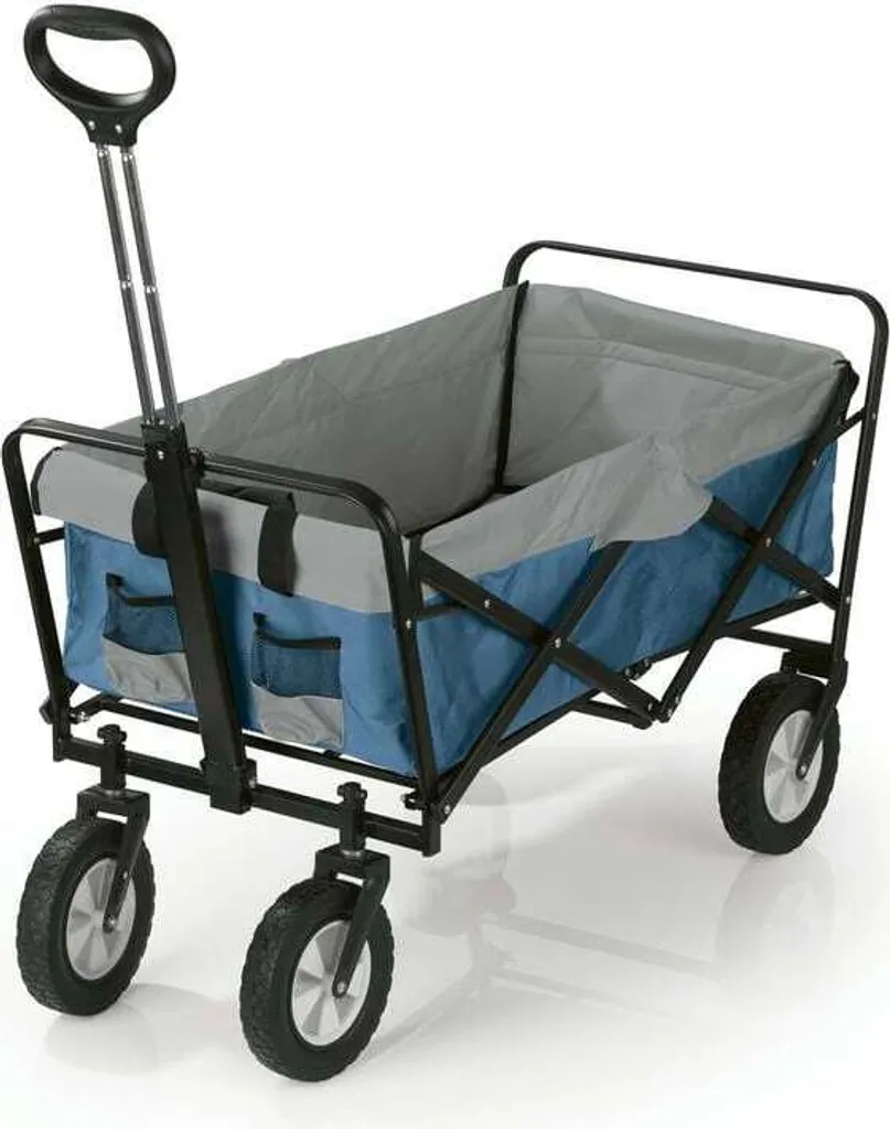 EASYmaxx Chariot à Main Pliable Bleu-Gris - Diable de Transport 80kg