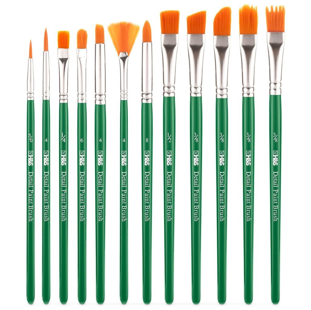 H&S Pinselset für Acrylfarben Aquarell und Ölfarben - 12er Produktbild