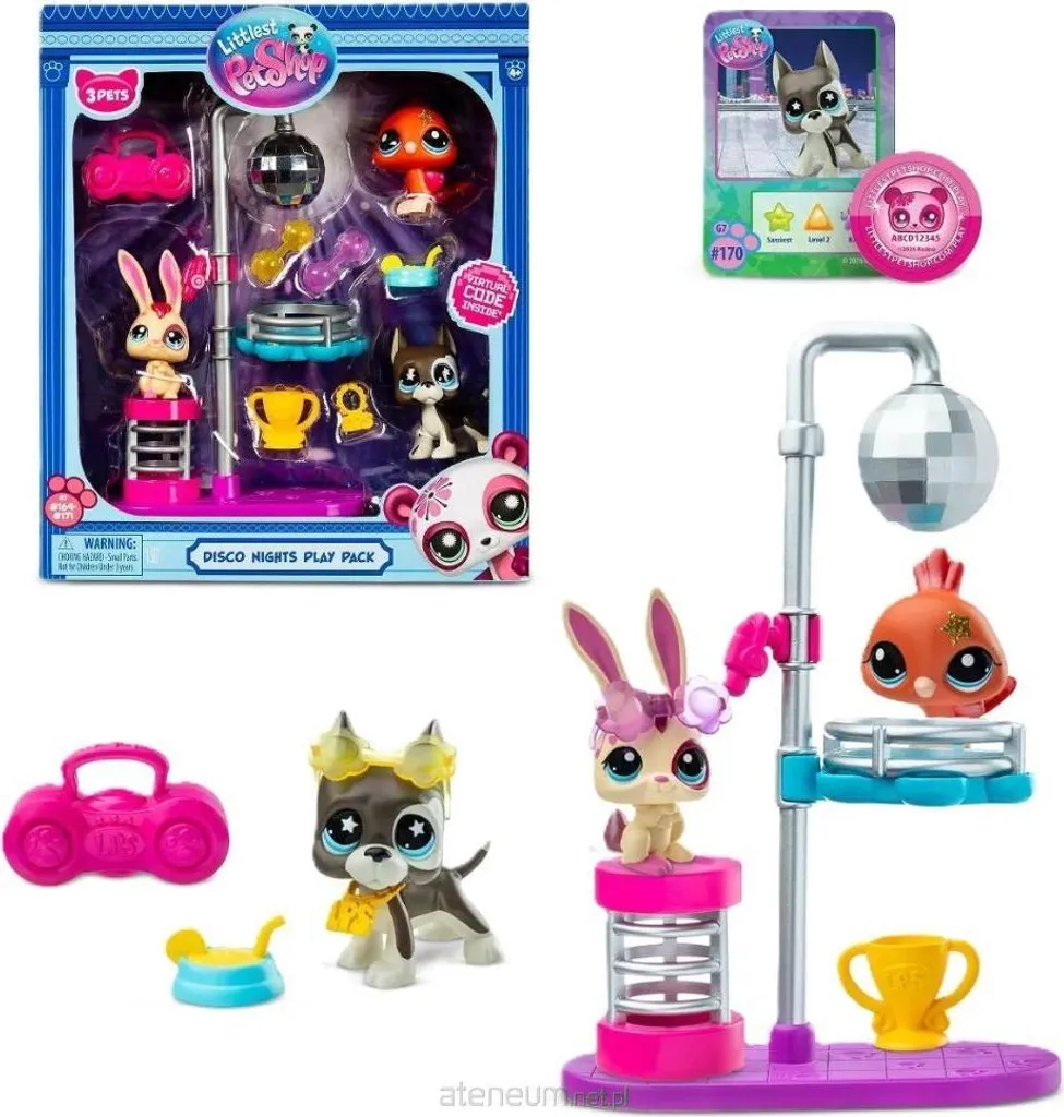 Coffret Littlest Pet Shop Disco Night aux Détails Brillants et Colorés