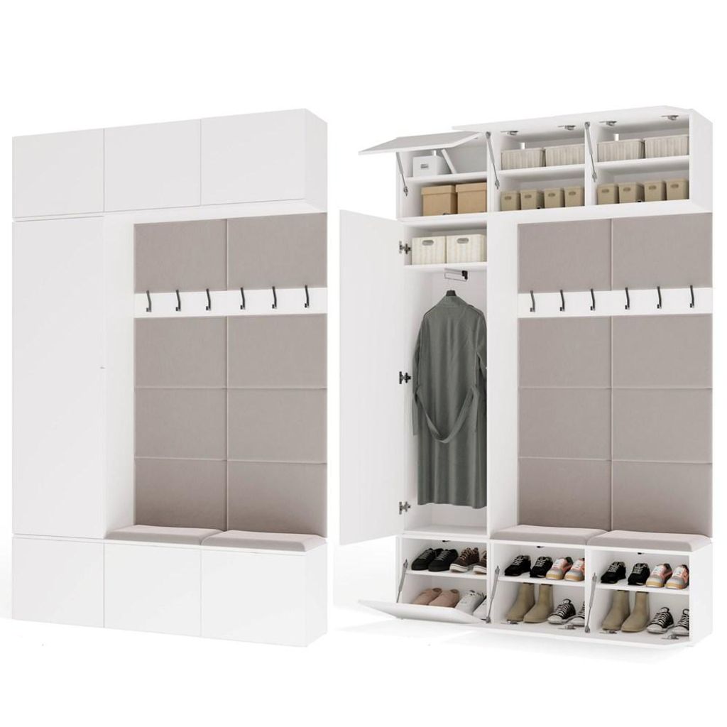 Armoire HAGA III 1Sz2W BLANCHE + 2 cintres pour le couloir Image du produit 