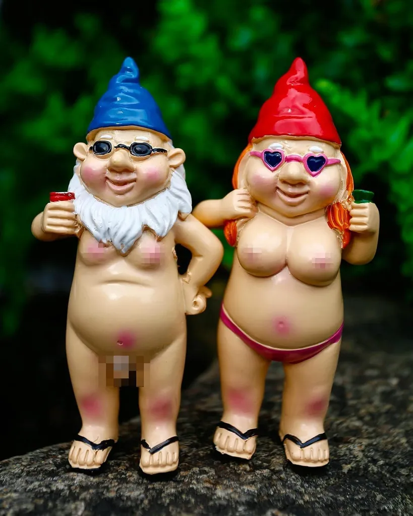 Couple de nains de jardin pour déco balcon et terrasse cadeau idéal