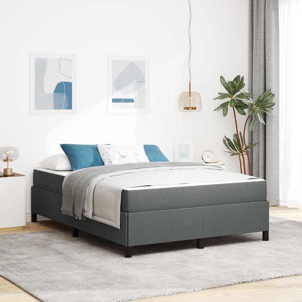 Boxspringbett Dunkelgrau, Schwarz 140 x 190 cm
