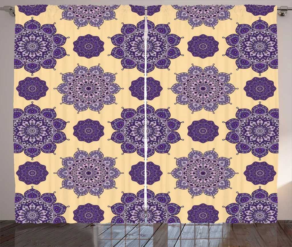 Rideaux de Salon Universels Mandala Style Bohème Ethnique 280 x 225 cm