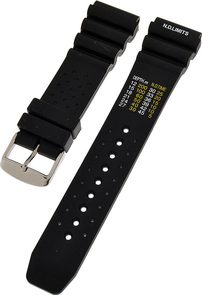 Uhrenarmband Silikon sportlich Taucher Diver 22mm SCHWARZ Neu