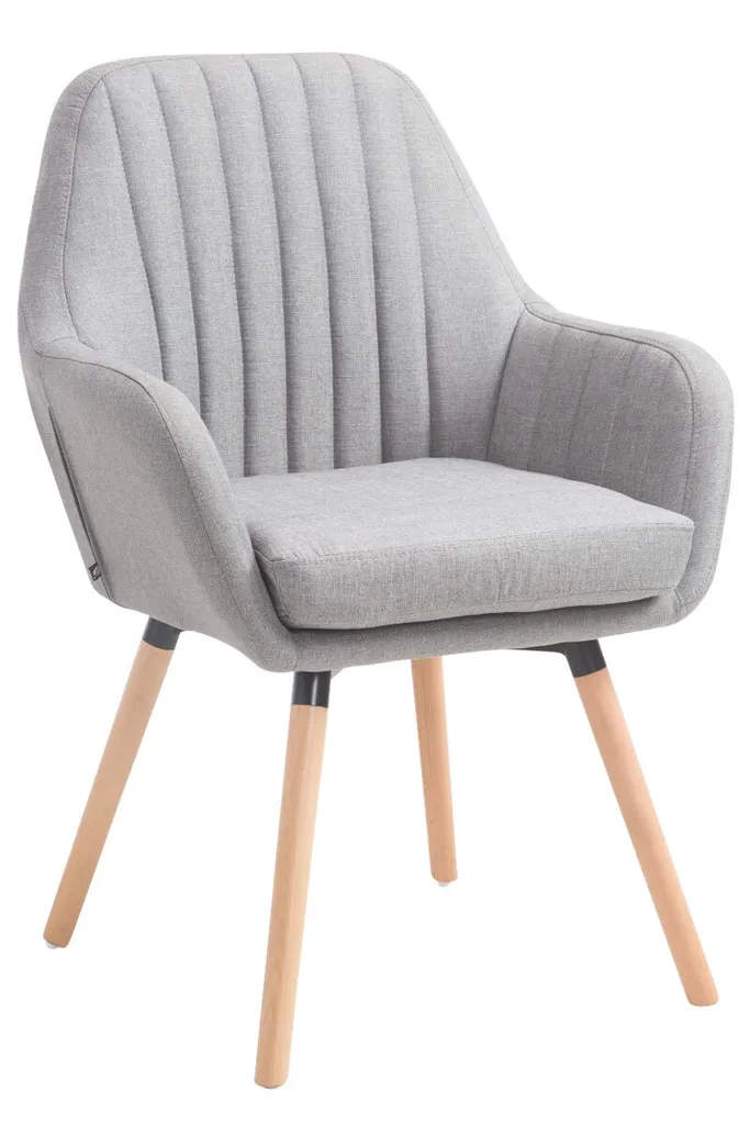 Chaise rembourrée CLP Florian tissu avec pieds bois et assise confort