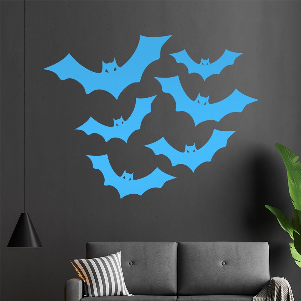 Fledermaus Schwarm Wandtattoo in 6 Größen - Wandaufkleber Wall Sticker - Dekoration, Küche, Wohnzimmer, Schlafzimmer, Badezimmer
