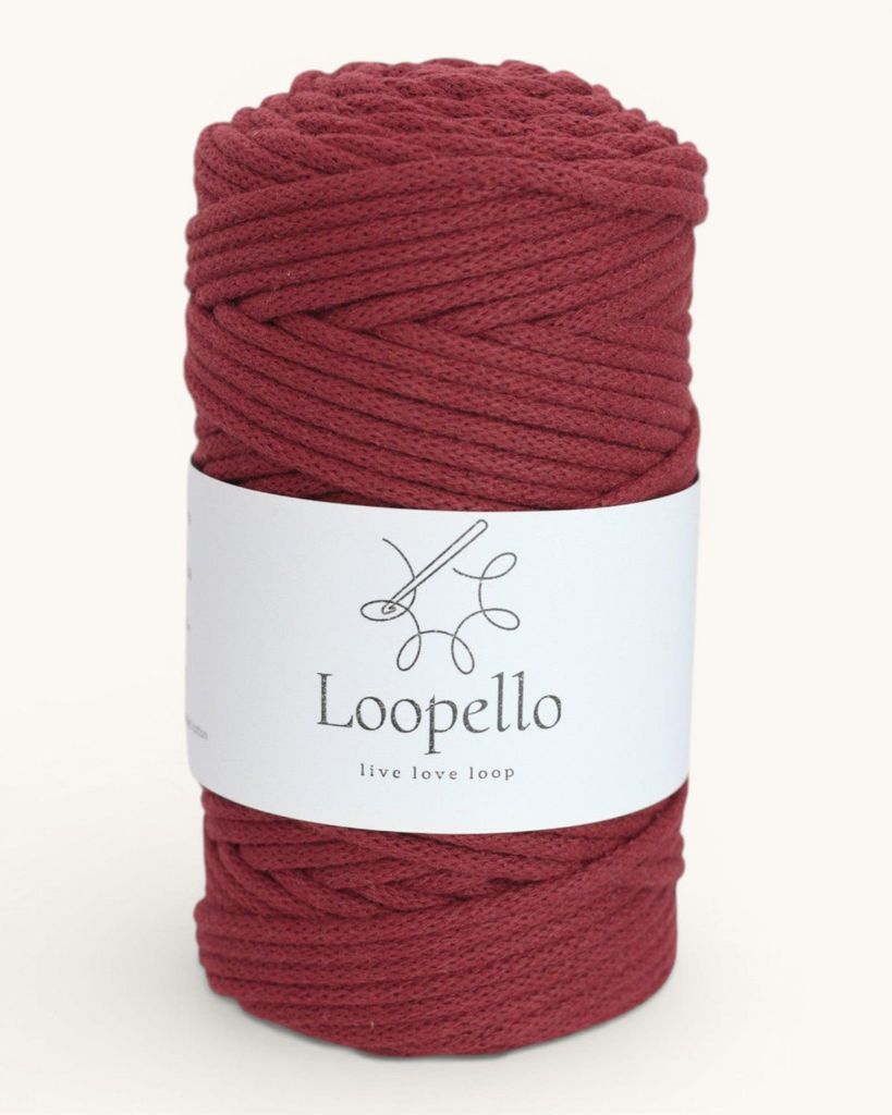 Loopello Baumwollkordel Pro 5 mm 100 m – Bordeaux Produktbild 