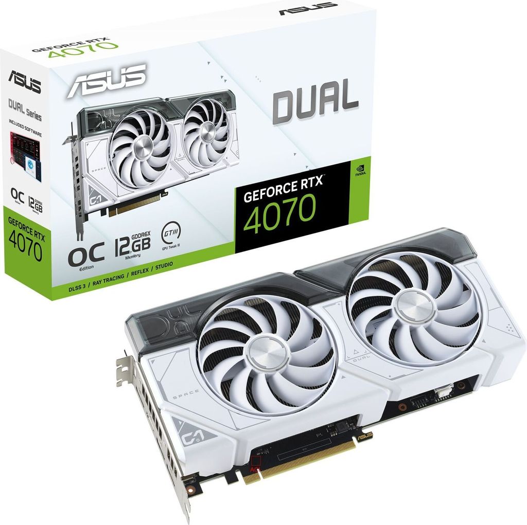 ASUS 90YV0IZ4-M0NA00 Dual -RTX4070-O12G-WHITE NVIDIA Zdjęcie produktu 