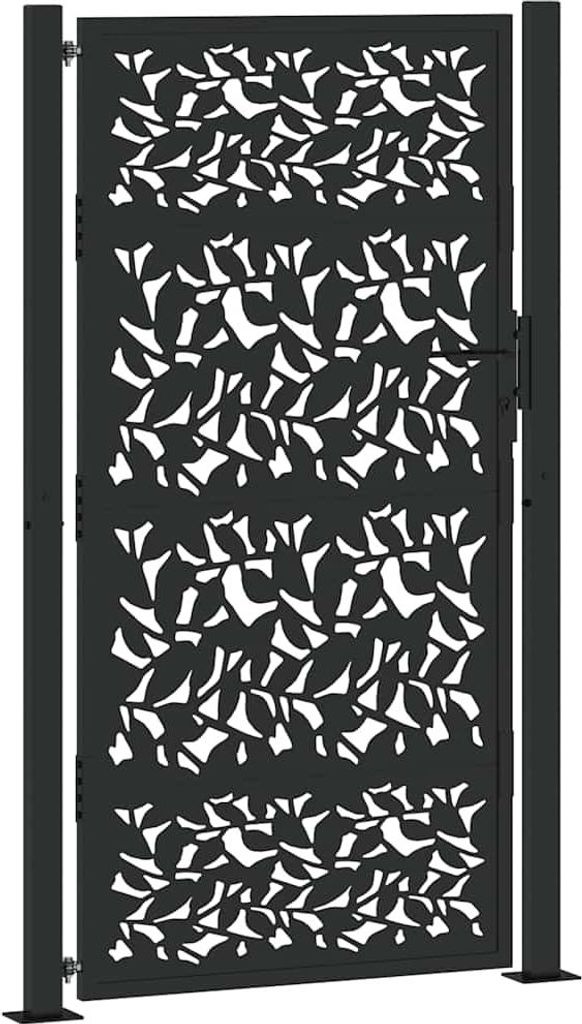 vidaXL Gartentor Schwarz 100x175 cm Stahlblatt-Design