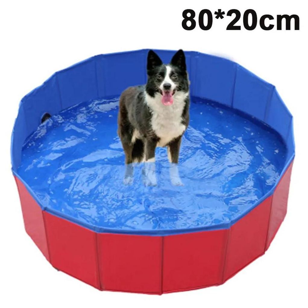 Hundepool, faltbarer Pool für Hunde und Katzen, 80x20 cm, rot 80x20cm