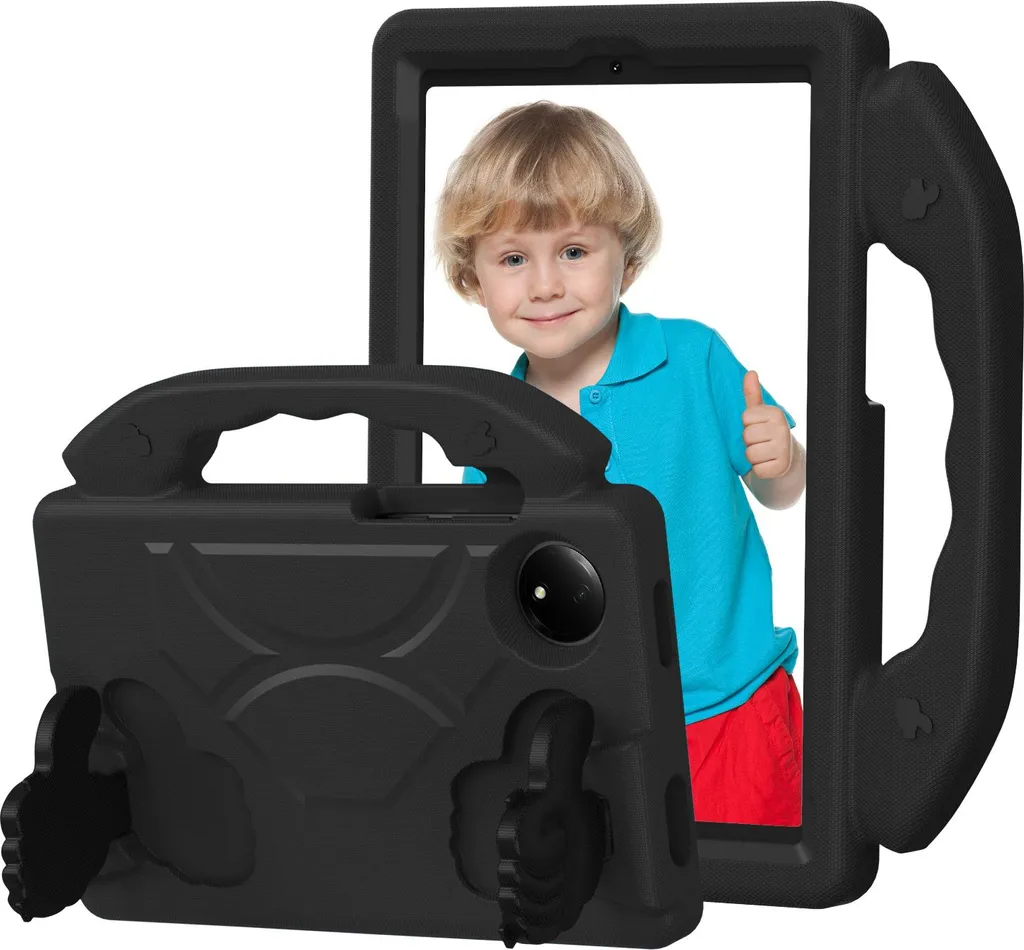 Custodia per bambini per Xiaomi Redmi Pad SE 8.7" 4G 2024, leggera custodia in schiuma EVA con maniglia e supporto Nero