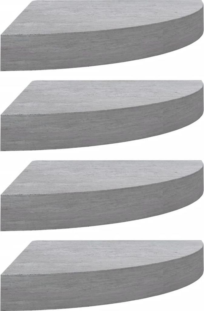 vidaXL Eck-Schweberegale 4 Stk. Betongrau 25x25x3,8 cm MDF