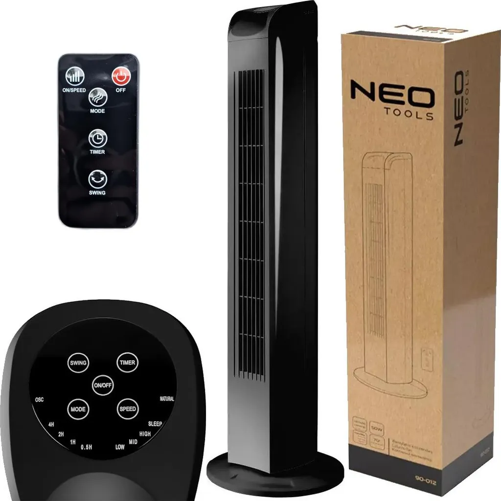 NEO TOOLS Ventilatore a Colonna 50W: 3 Modalità Relax e Touch