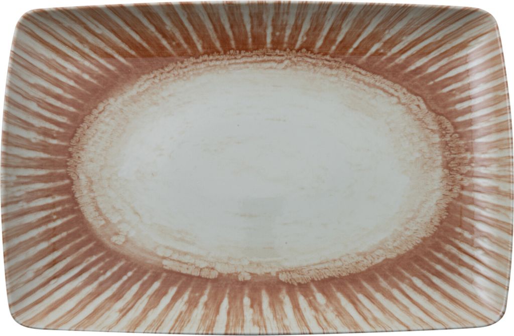 Rosenthal Arthur Krupp Stoneware Sunlight Red Platte 35x22cm