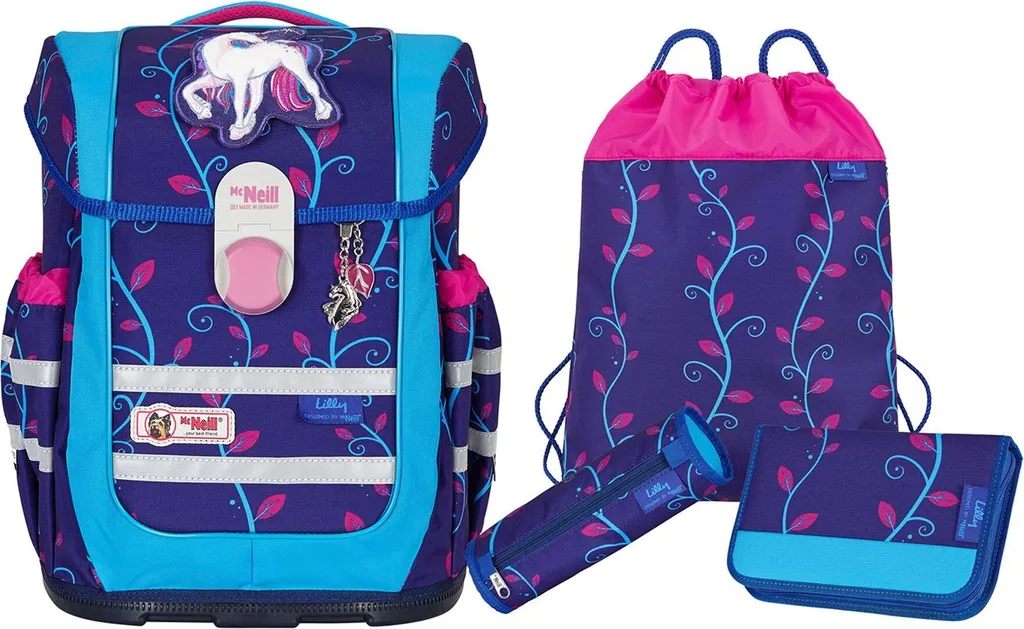 McNeill Ergo Complete Set 4 pièces Lilly bleu : cartable ergonomique CP