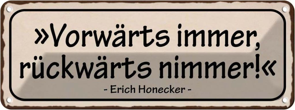 vianmo Blechschild 10x27 cm vorwärts immer rückwärts nimmer Spruch Zitat