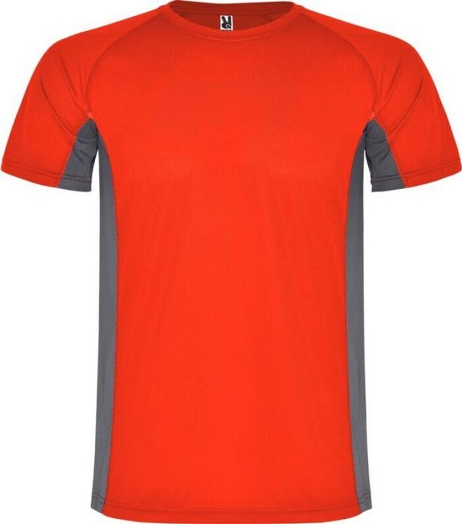 Roly - "Shanghai" T-Shirt für Kinder - Sport kurzärmlig PF4442 (104) (Rot/Dunkelgrau)