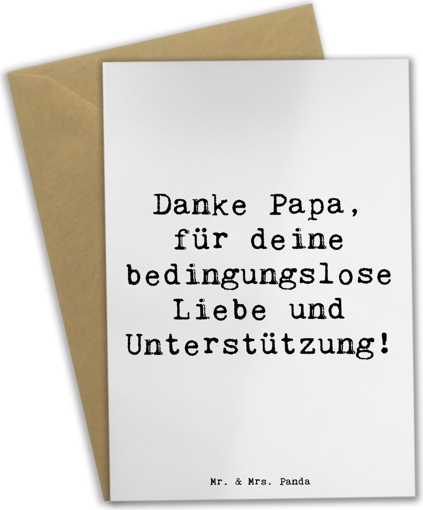 Mr. & Mrs. Panda Grußkarte Spruch Danke Papa - Weiß - Geschenk, Aufmerksamkeit, Wertschätzung, Unterstützung, Klappkarte, Dankbarkeit, Familien...