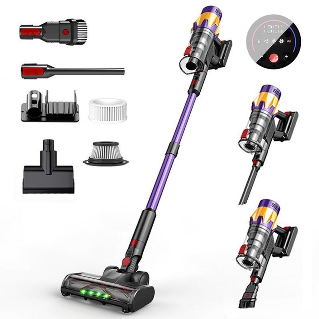 ZELURXX 550W Akku-Staubsauger, 40 Min, 38000Pa, Starker Handstaubsauger für gründliche Reinigung Zuhause, für Haustiere, Lila