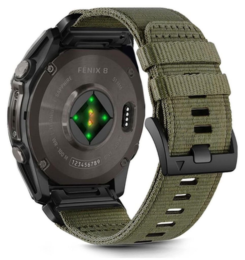 Tech-Protect Nylon Classic Garmin Fenix 5X / 5X Plus / 6X / 6X Pro / 7X / 8 (51 Mm) Olivgrün