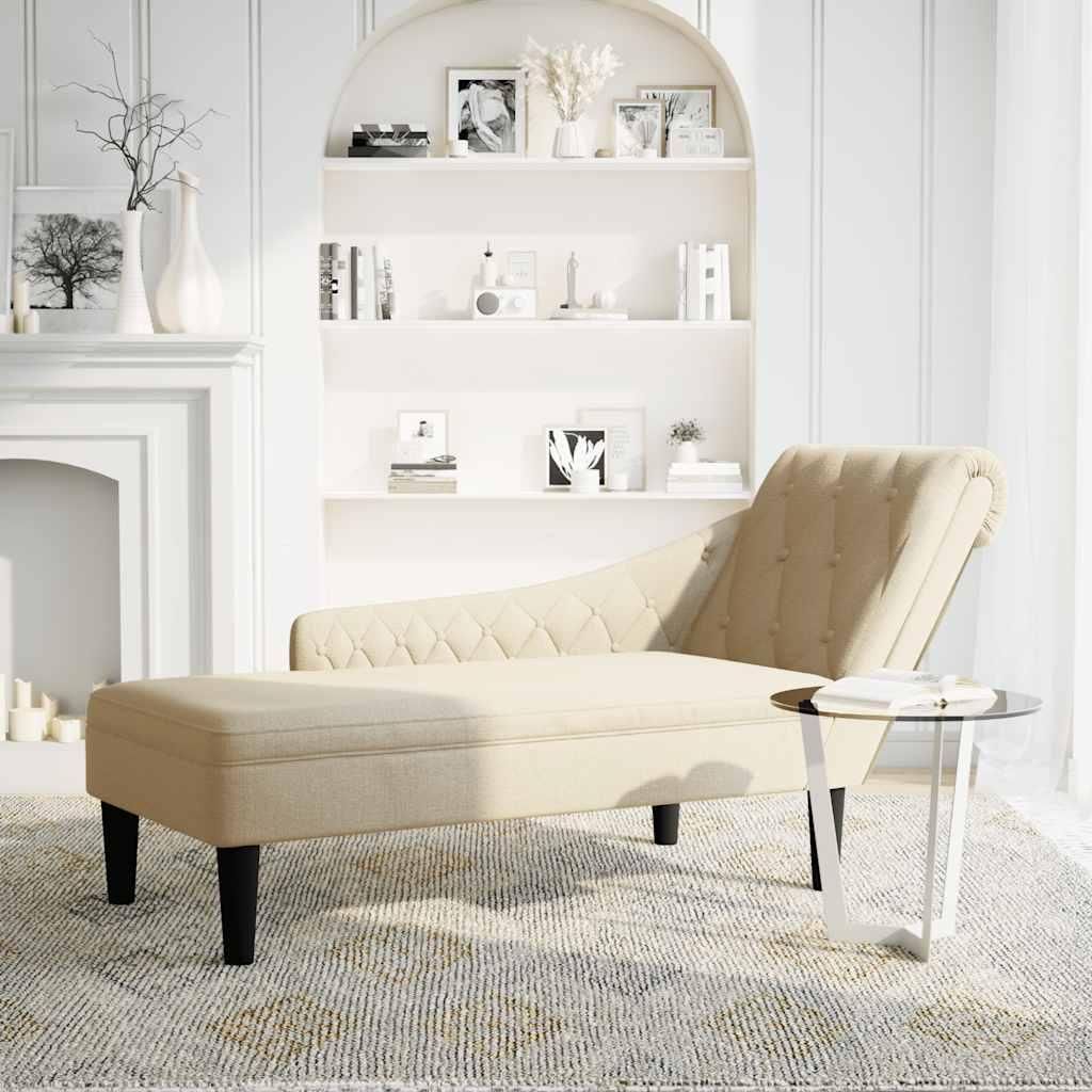 vidaXL Chaiselongue mit Kissen und Rechter Armlehne Creme Produktbild 