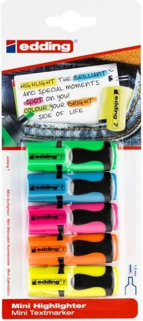 Set 50 Evidenziatori edding 7 Mini Assortiti | Ideali per Bullet Journal