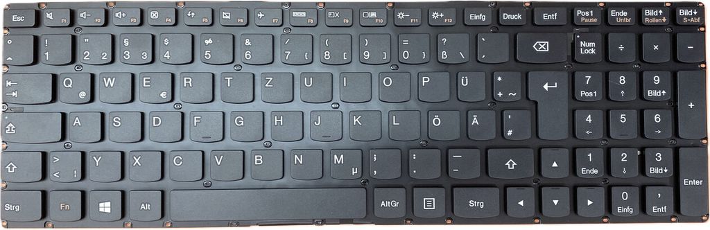 DEUTSCHE - Schwarz Tastatur Keyboard ohne Rahmen kompatibel für IBM Lenovo Ideapad S500