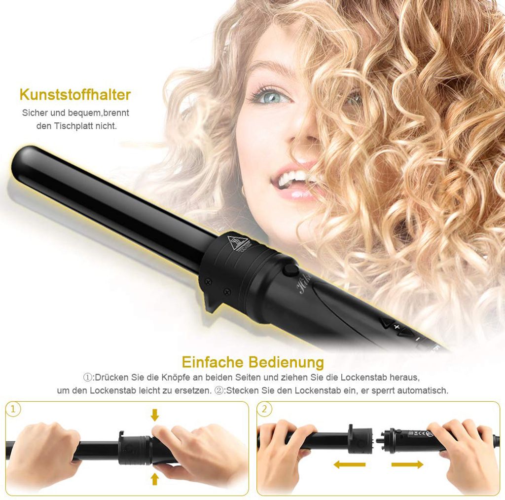 Hikeren,Lockenstab Lockenwickler Set Multifunktions Produktbild 3