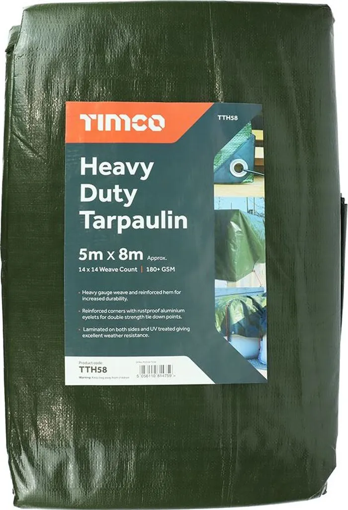 Bâche de protection pour bois et toiture 5x8 m Timco - Abri étanche jardin