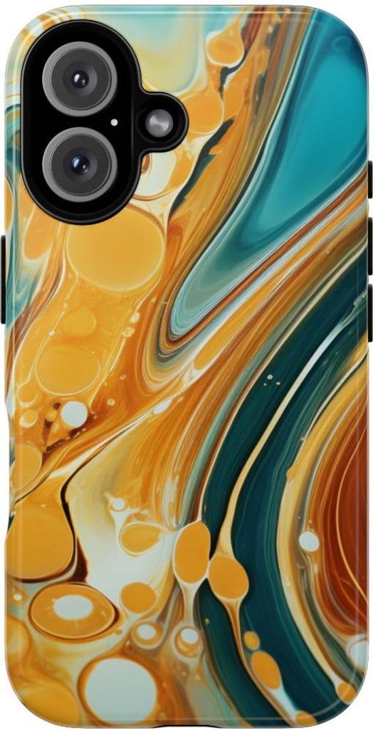 Türkis-Honig Wirbelmuster – Hülle Kompatibel mit iPhone 16
