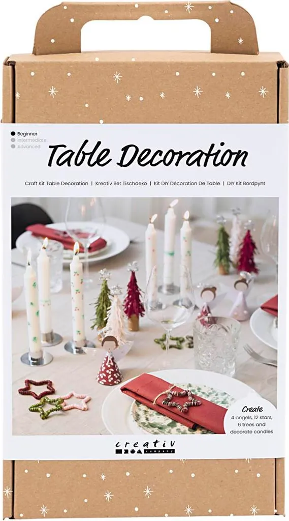 Décoration de Table Anges et Étoiles Kit Complet DIY en Bois Naturel