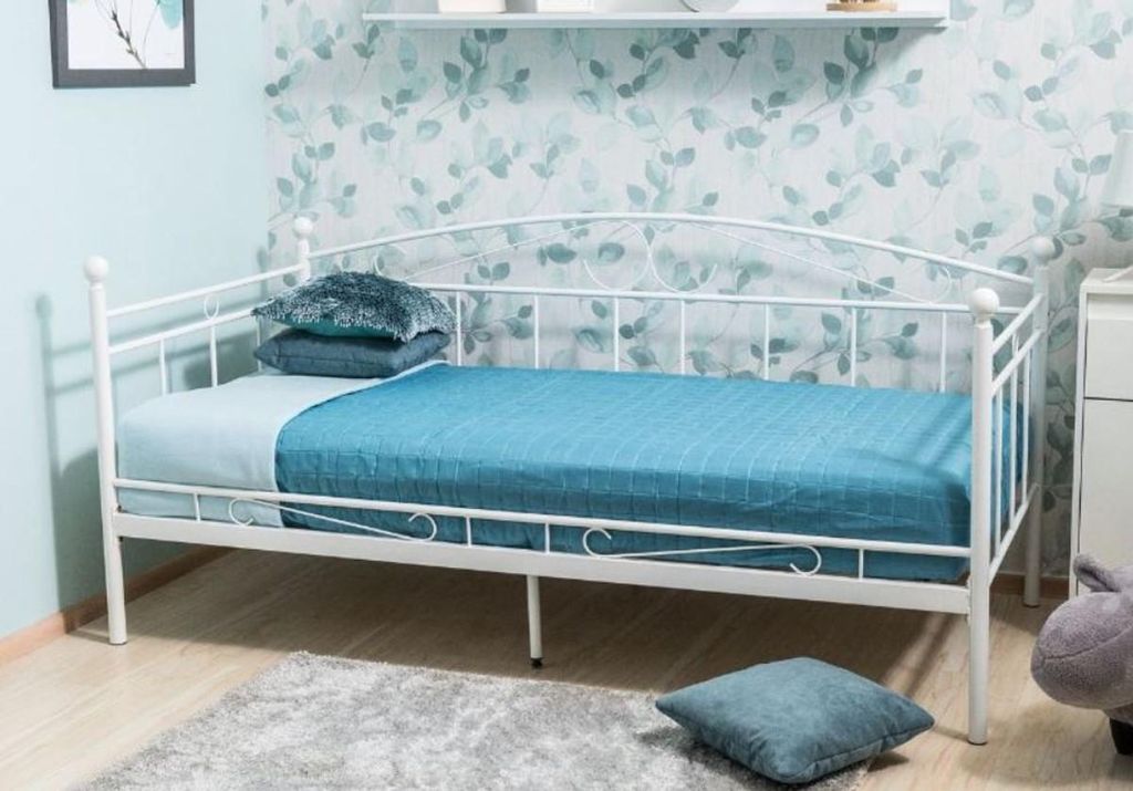 Casa Padrino Landhausstil Bett 209 x 98 x H. 95 cm - Verschiedene Farben - Metall Einzelbett - Schlafzimmer Möbel im Landhausstil